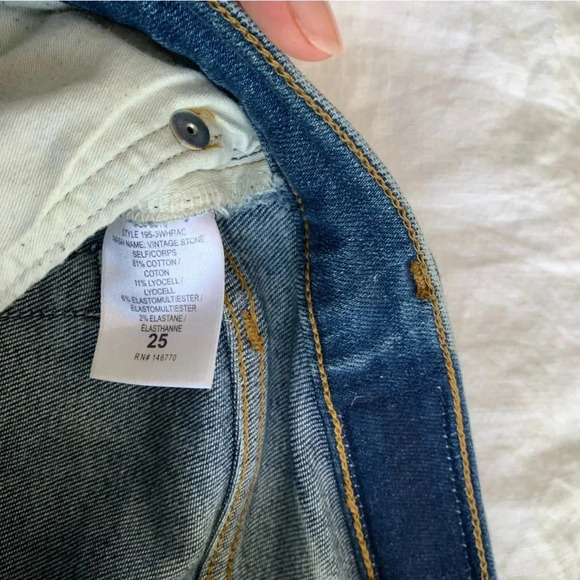 Re/Done High Rise Comfort Stretch Ankle Crop Jeans Button Fly Vintage Stone - Picture 6 of 6